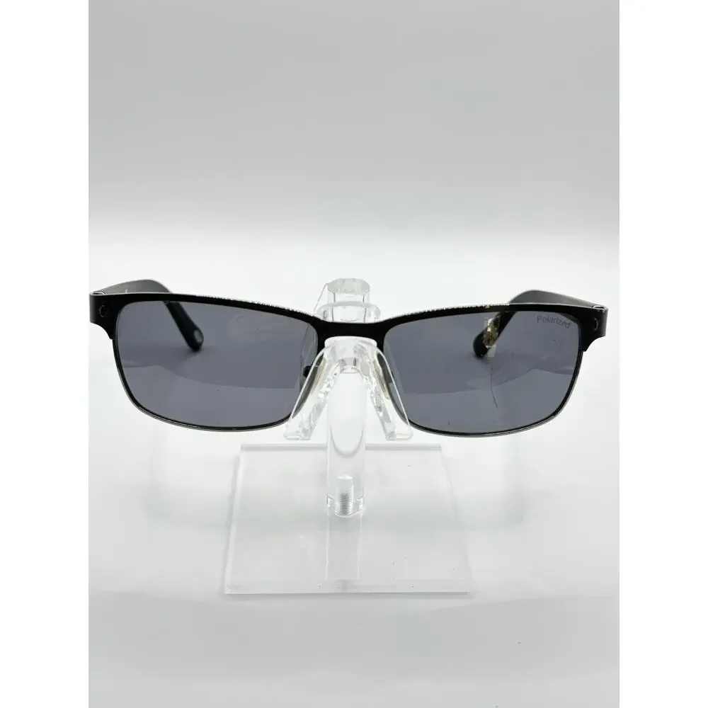 Fossil Rectangular Sunglasses Black Gray Polarized Men 57mm